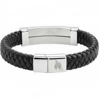 Браслет Zippo Steel Bar Braided Leather Bracelet (22 см) купить в Подольске