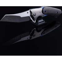 Коллекционный авторский складной нож ручной работы Hogue Allen Elishewitz Custom «Black Dolphin», клинок черный, сталь CTS-204P, рукоять Carbon fiber купить в Подольске