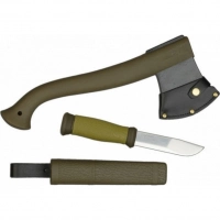 Набор Morakniv Outdoor Kit MG, нож Morakniv 2000 сталь Sandvik 12C27, цвет зеленый + топор купить в Подольске