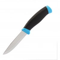 Нож с фиксированным лезвием Morakniv Companion Blue, сталь Sandvik 12С27, рукоять пластик/резина, голубой купить в Подольске