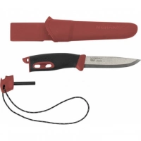 Нож с фиксированным лезвием Morakniv Companion Spark Black Red, сталь Sandvik 12C27, рукоять резина/пластик купить в Подольске