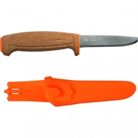 Нож с фиксированным лезвием Morakniv Floating Serrated Knife, сталь Sandvik 12C27, рукоять пробковая купить в Подольске