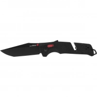 Полуавтоматический складной нож Trident Mk3 Black-Red Tanto, сталь D2, рукоять GRN купить в Подольске