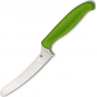 Универсальный кухонный нож Spyderco Z-Cut Offset Kitchen Green, сталь CTS™ — BD1 Alloy, рукоять зеленый полипропилен купить в Подольске