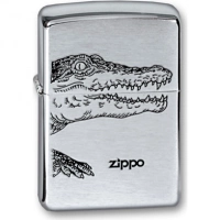 Зажигалка ZIPPO Alligator, с покрытием Brushed Chrome, латунь/сталь, серебристая, матовая, 36x12x56 купить в Подольске