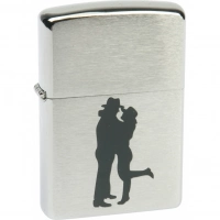 Зажигалка ZIPPO Cowboy Couple Brushed Chrome, латунь, ник.-хром. покр., серебр., матов., 36х56х12 мм купить в Подольске